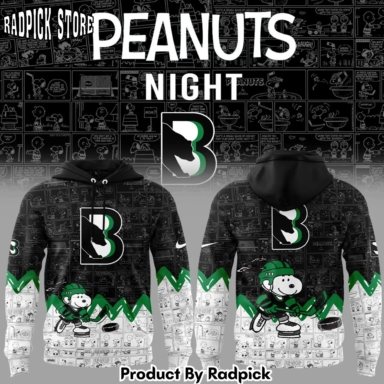 Binghamton black bears anniversary of peanuts hoodie joggers hoodie and long pants set rp291914